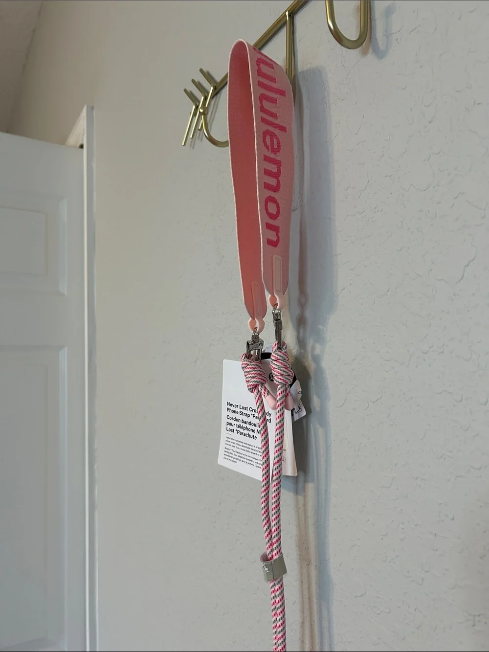 Lululemon Never Lost Crossbody Phone Strap Paracord Pink NWT Adjustable